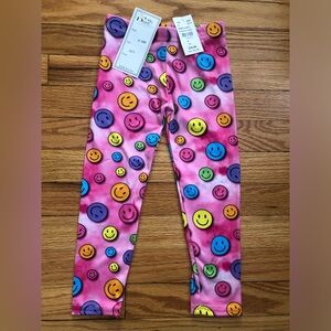 Dori Creations Pink Smiley Face Leggings